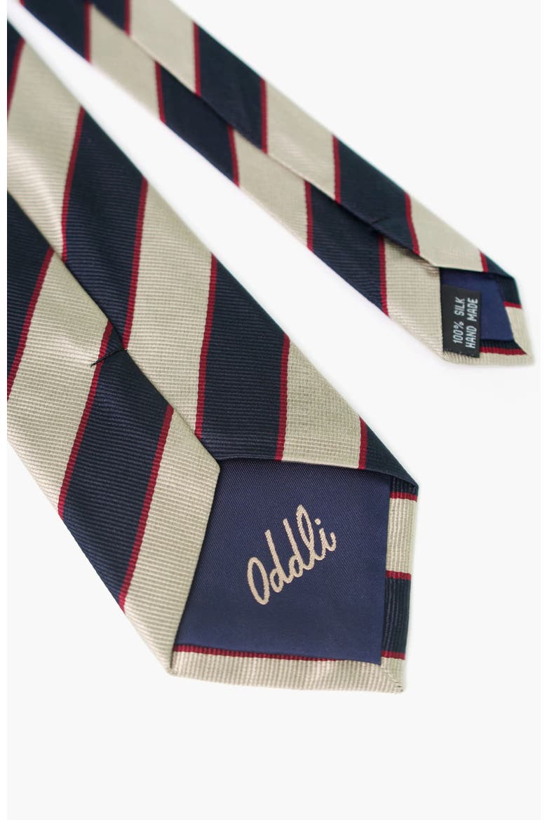 Striped Silk Tie, Alternate, color, Navy Stripe