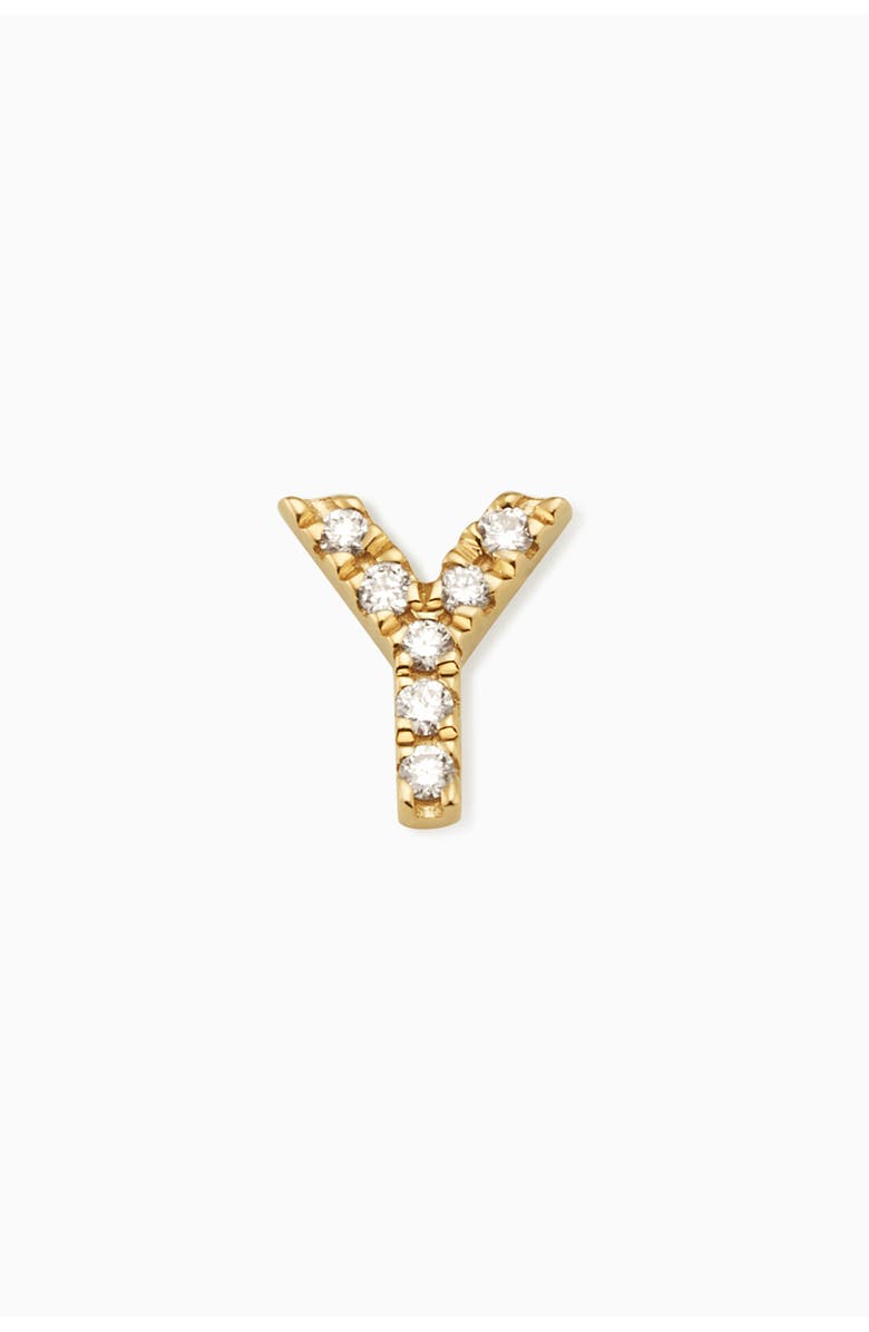 Oradina 14K Gold Luxe Letter Diamond Initial Single Stud, Main, color, Yellow Gold - Y