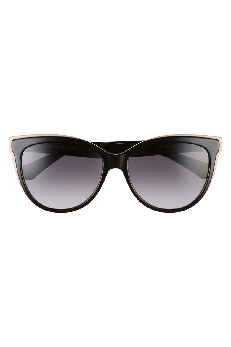 daesha 56mm polarized gradient cat eye sunglasses, Alternate, color, BLACK