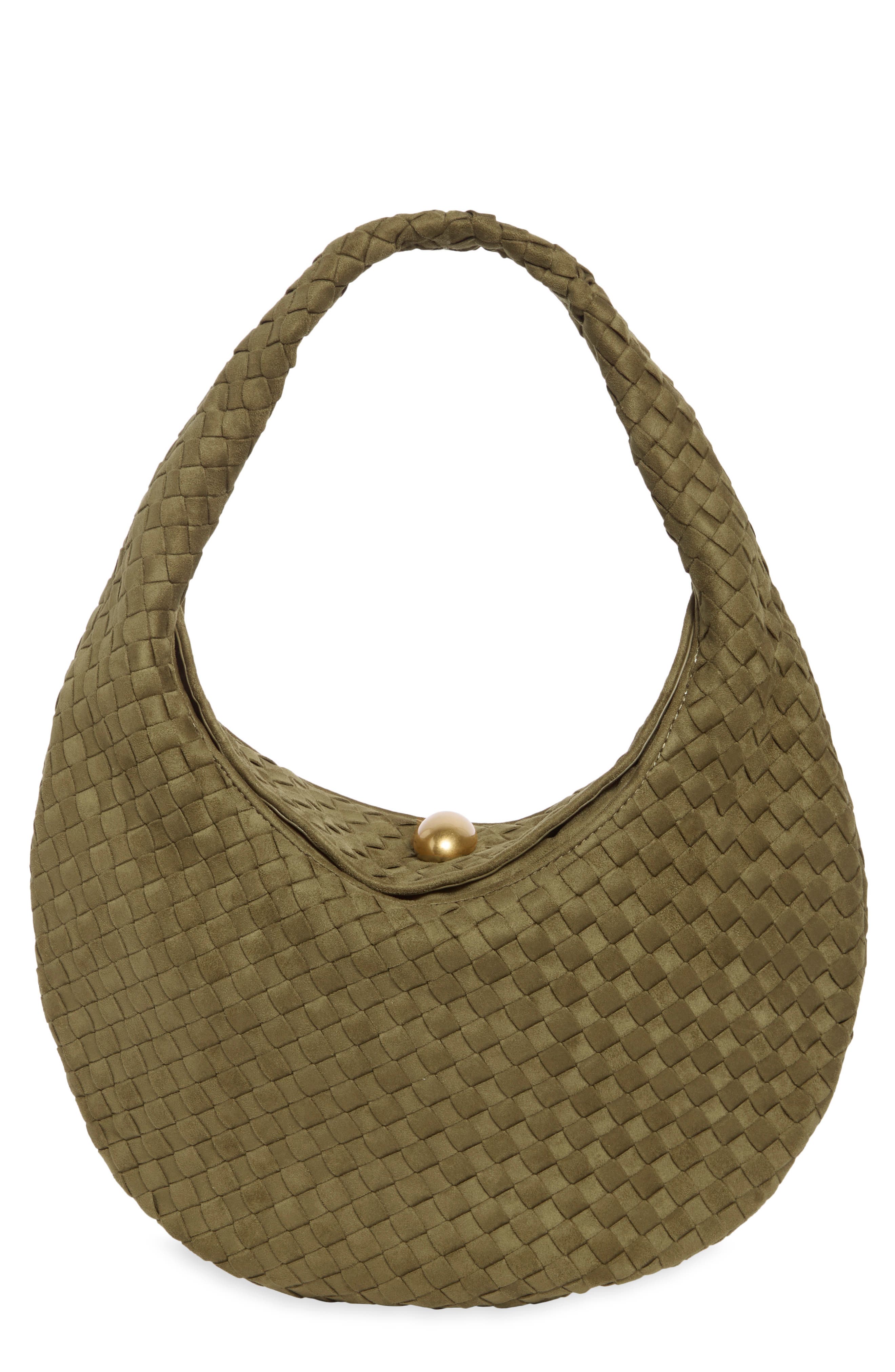 Nola Woven Faux Suede Hobo Bag