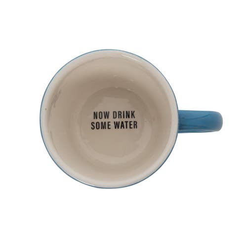 Totalee Gift Drink Some Water Friendly Reminder Mug Ceramic 9.5 oz In Blue