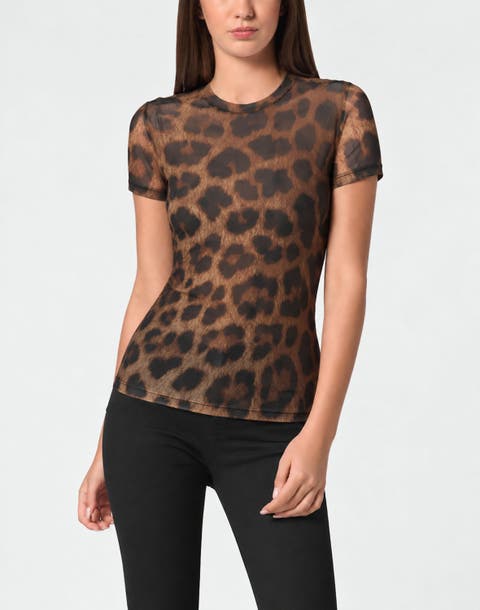 Tulle Sexy Pure Fit T-Shirt Leopard Women