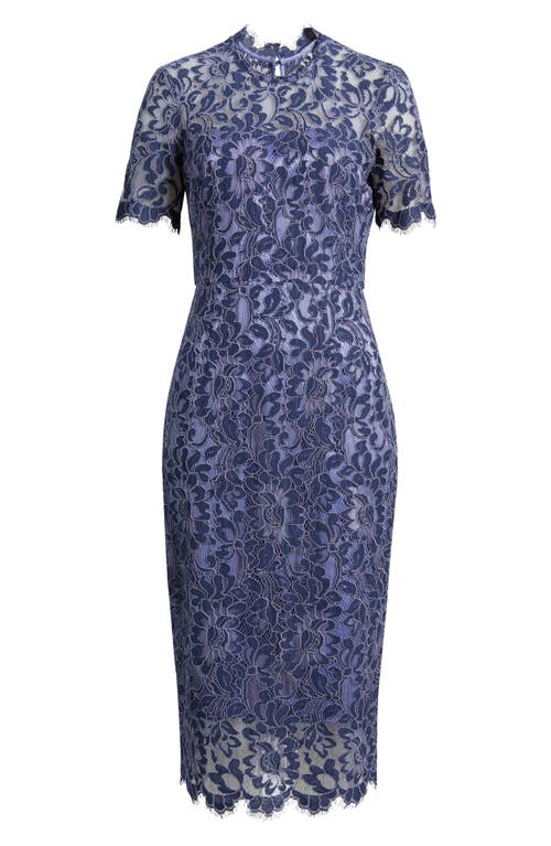 ELIZA J ELIZA J ILLUSION LACE MIDI SHEATH DRESS 