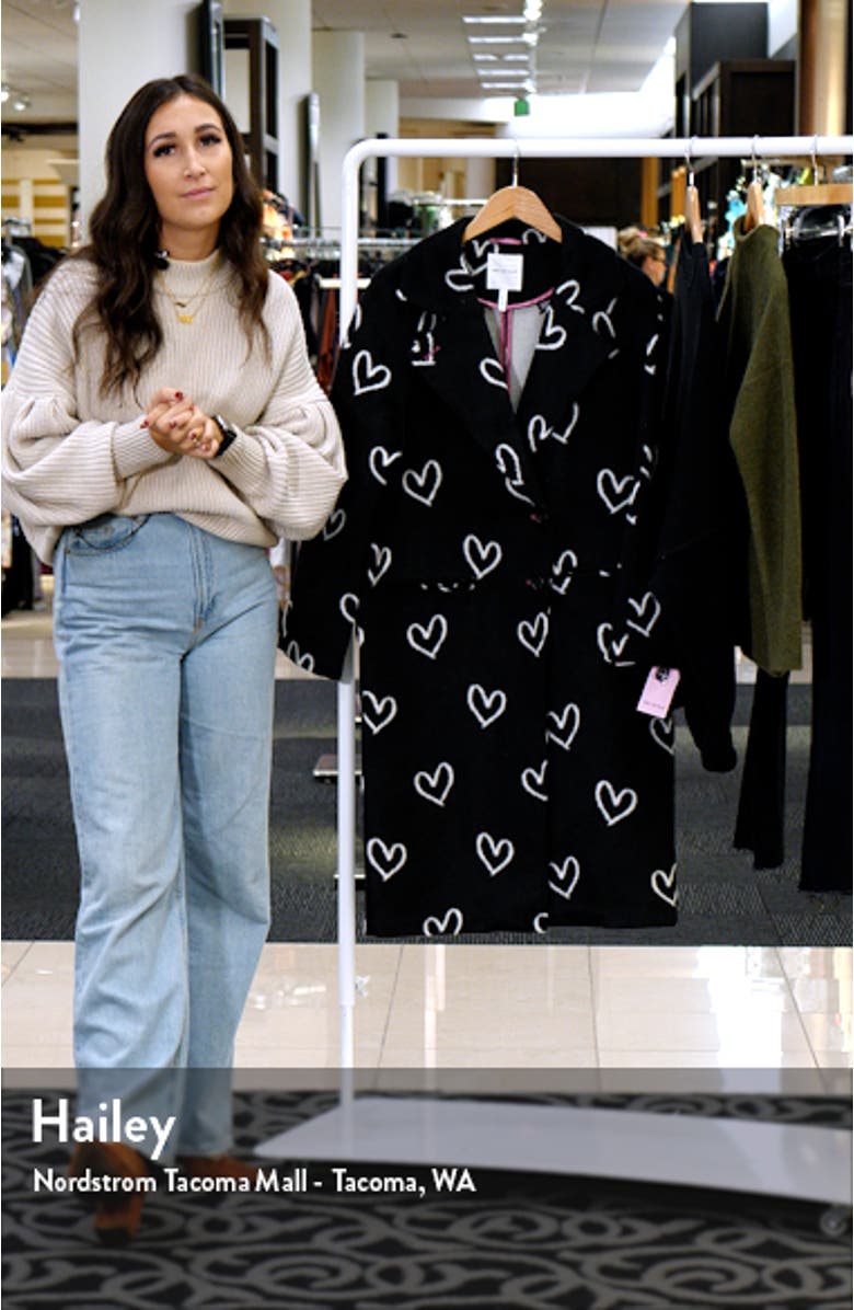 Heart Jacquard Brushed Fleece Coat, sales video thumbnail