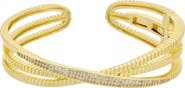 Juvell Cubic Zirconia Hinged Cuff Bracelet