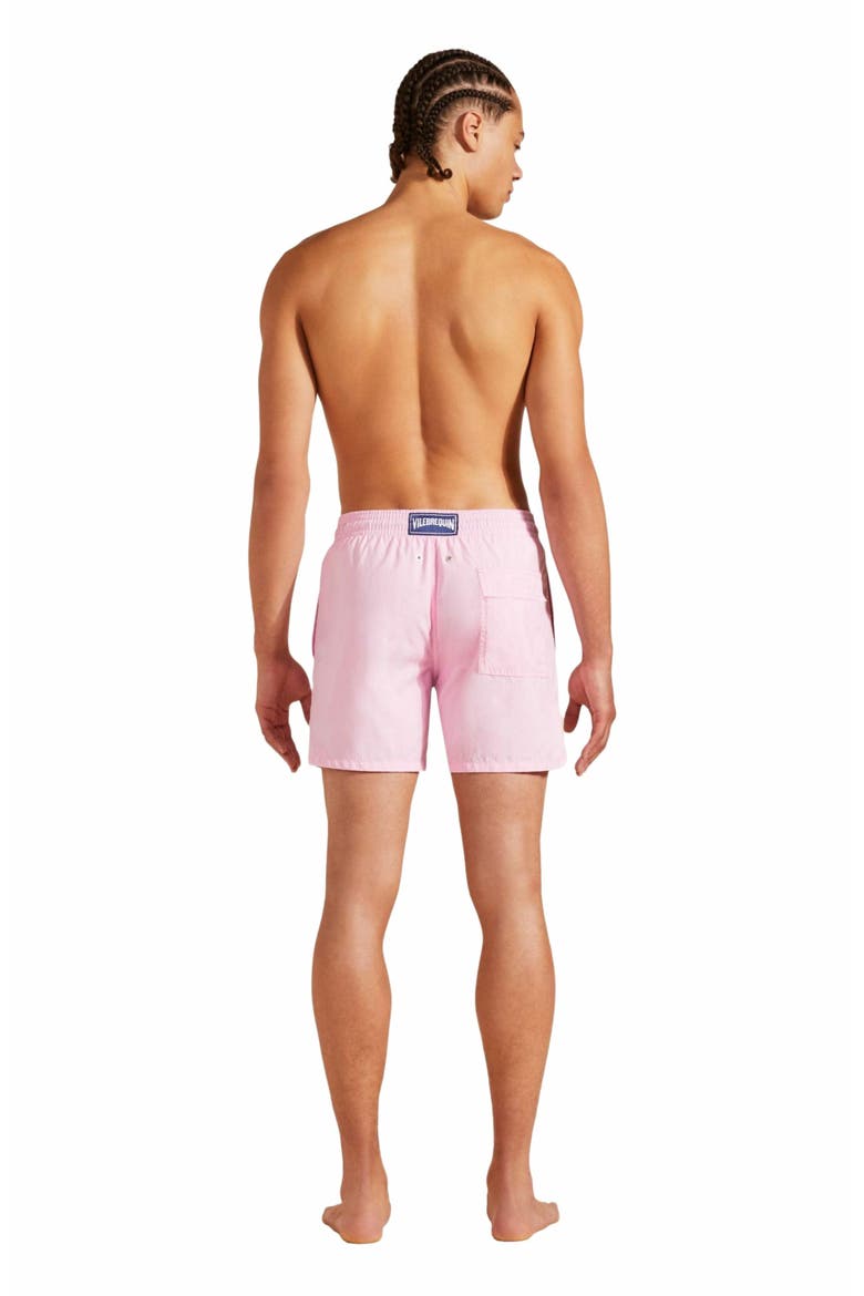 Men's Solid Swim Trunks, Alternate, color, GUIMAUVE