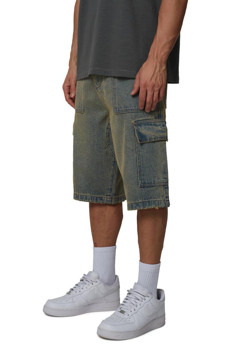 Cargo Denim Shorts, Alternate, color, Blue