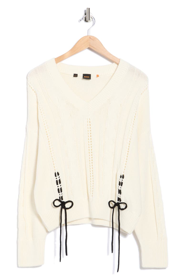 V-Neck Pullover Sweater, Alternate, color, OPEN WHITE
