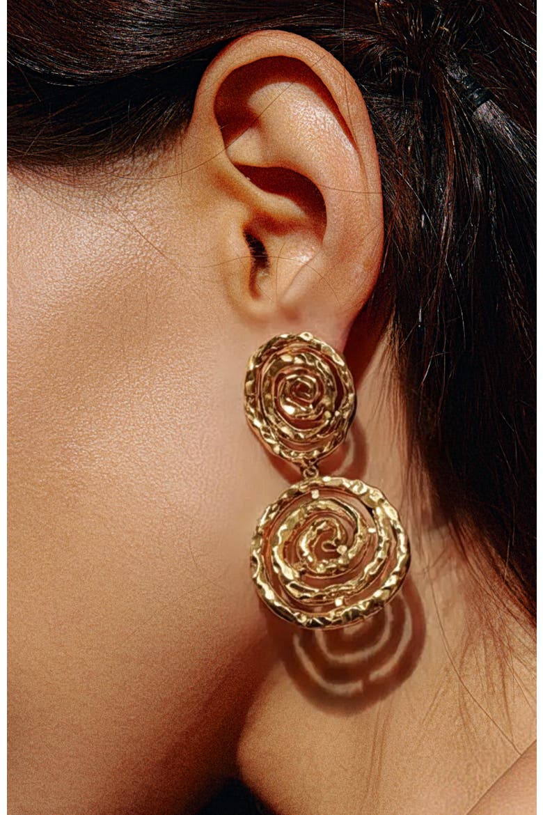 Eternal Spiral Drop Earrings, Alternate, color, Gold