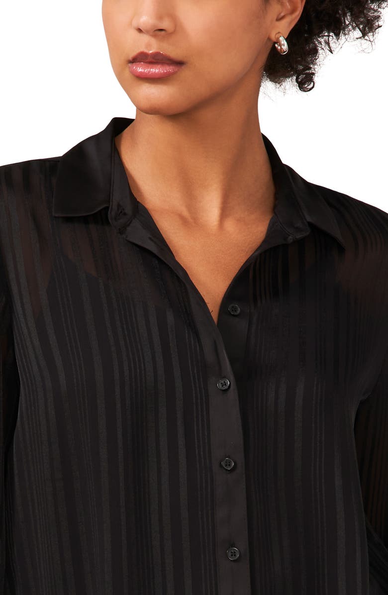 Halogen<sup>®</sup> Variegated Tonal Stripe Button-Up Tunic Shirt, Alternate, color,