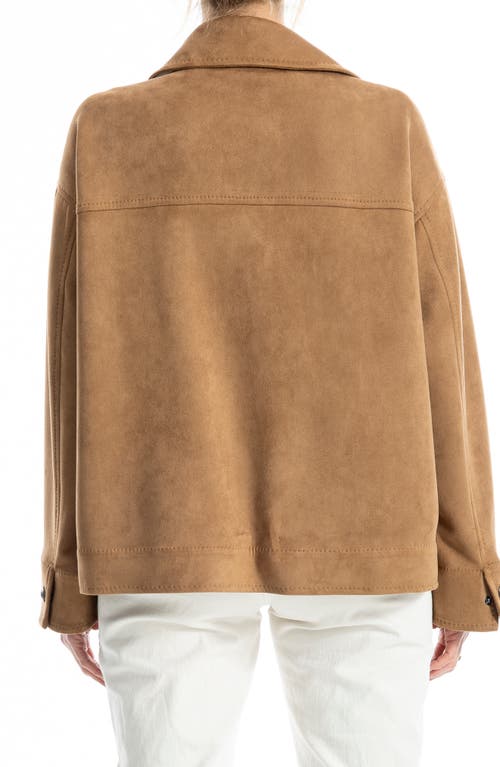 Max Studio Faux Suede Jacket In Camel