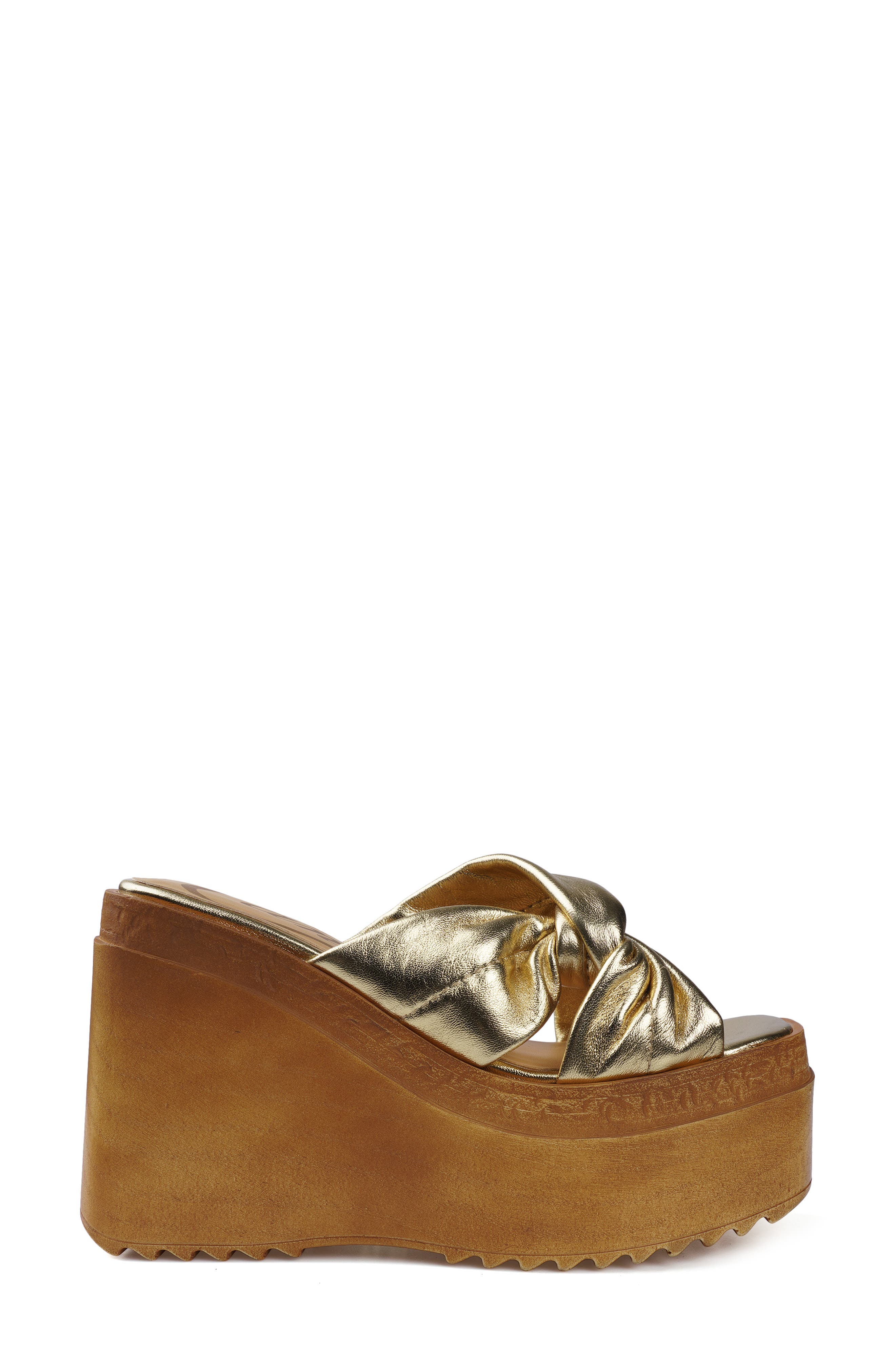 Kornelia Platform Wedge Slide Sandal, Alternate, color, GLDLT