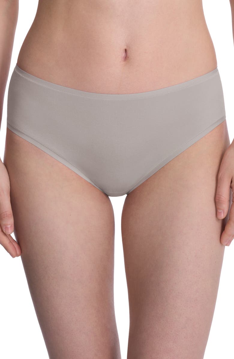 Natori Bliss Bare Cotton Hipster Briefs, Main, color, Grey Sky