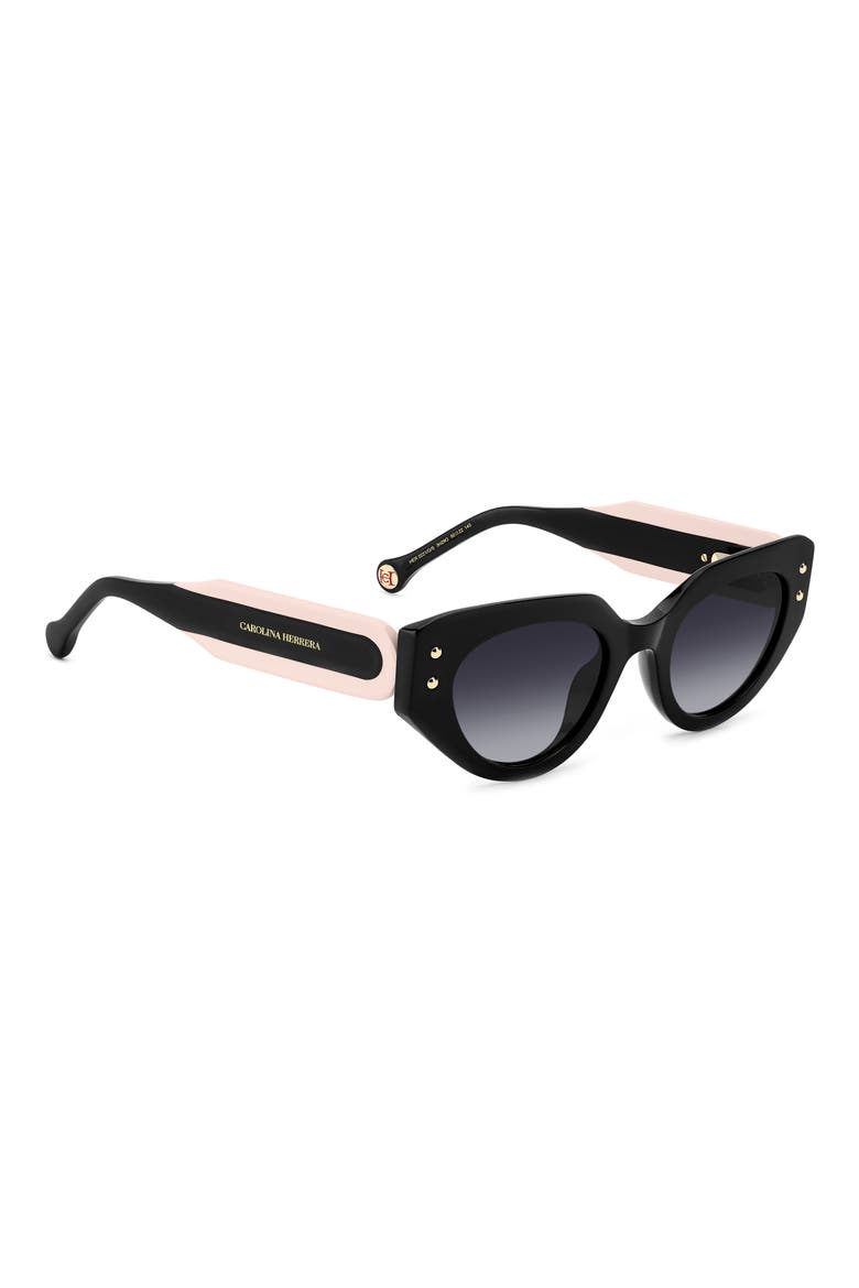 50mm Gradient Cat Eye Sunglasses, Alternate, color, BLACK/ GREY SHADED