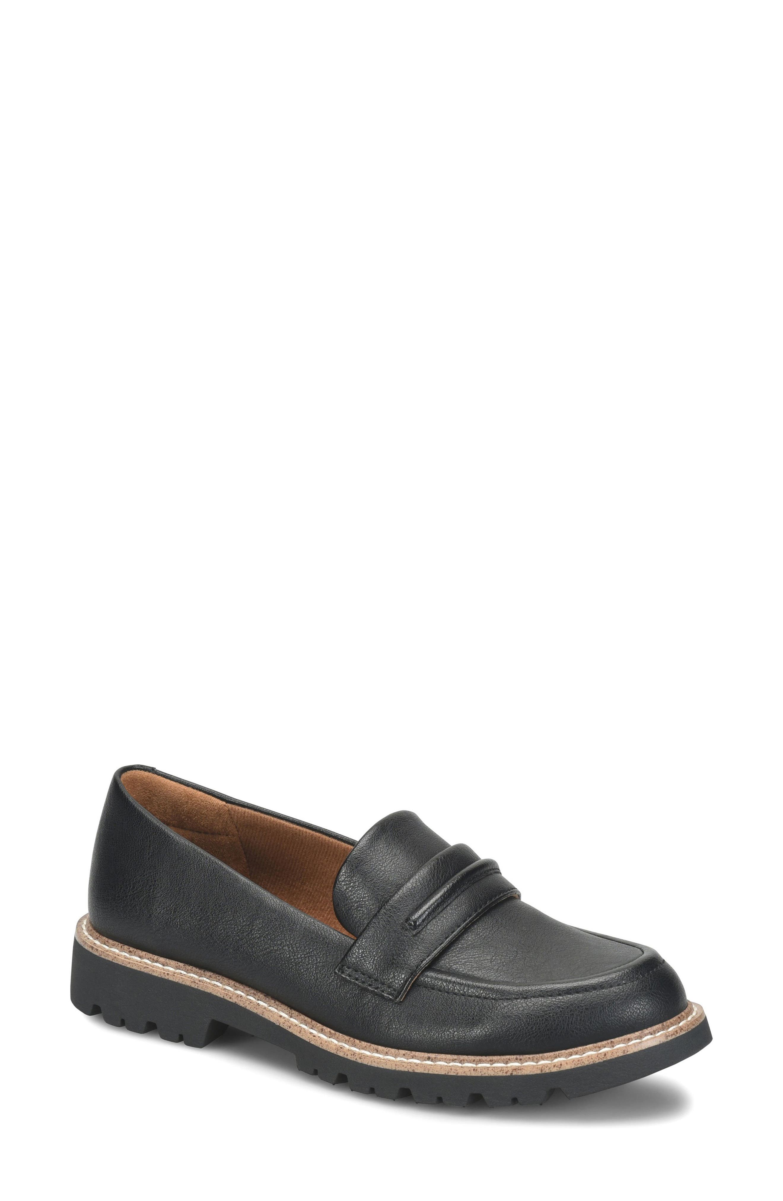 Lexa Faux Leather Loafer, Main, color, BLACK