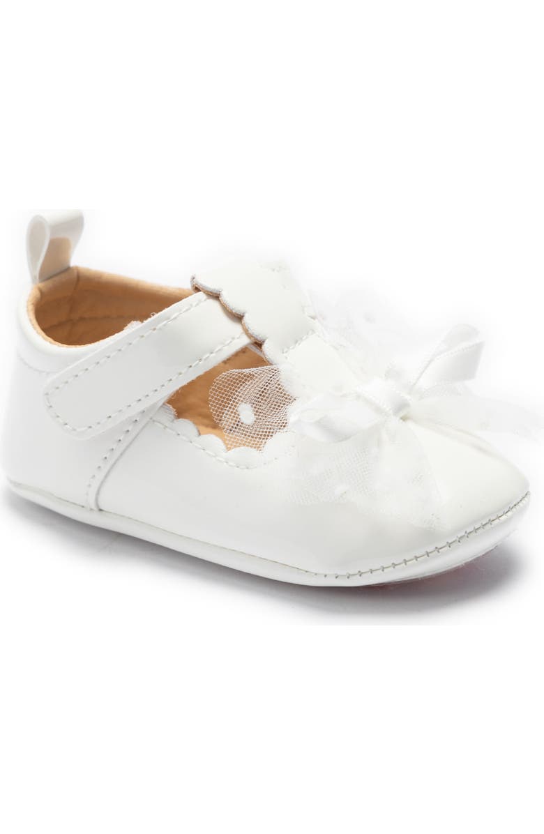 Tulleen Amaris Bow Baby Shoes, Alternate, color, White