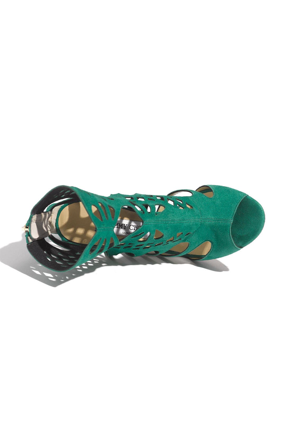 'Imogen' Caged Sandal, Alternate, color, EMERALD SUEDE