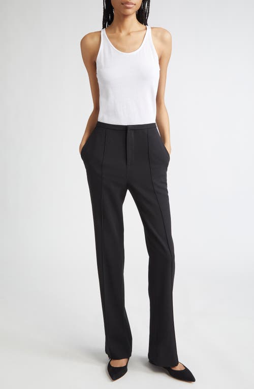 Bite Studios Cora Slim Drapey Organic Wool Trousers In Black