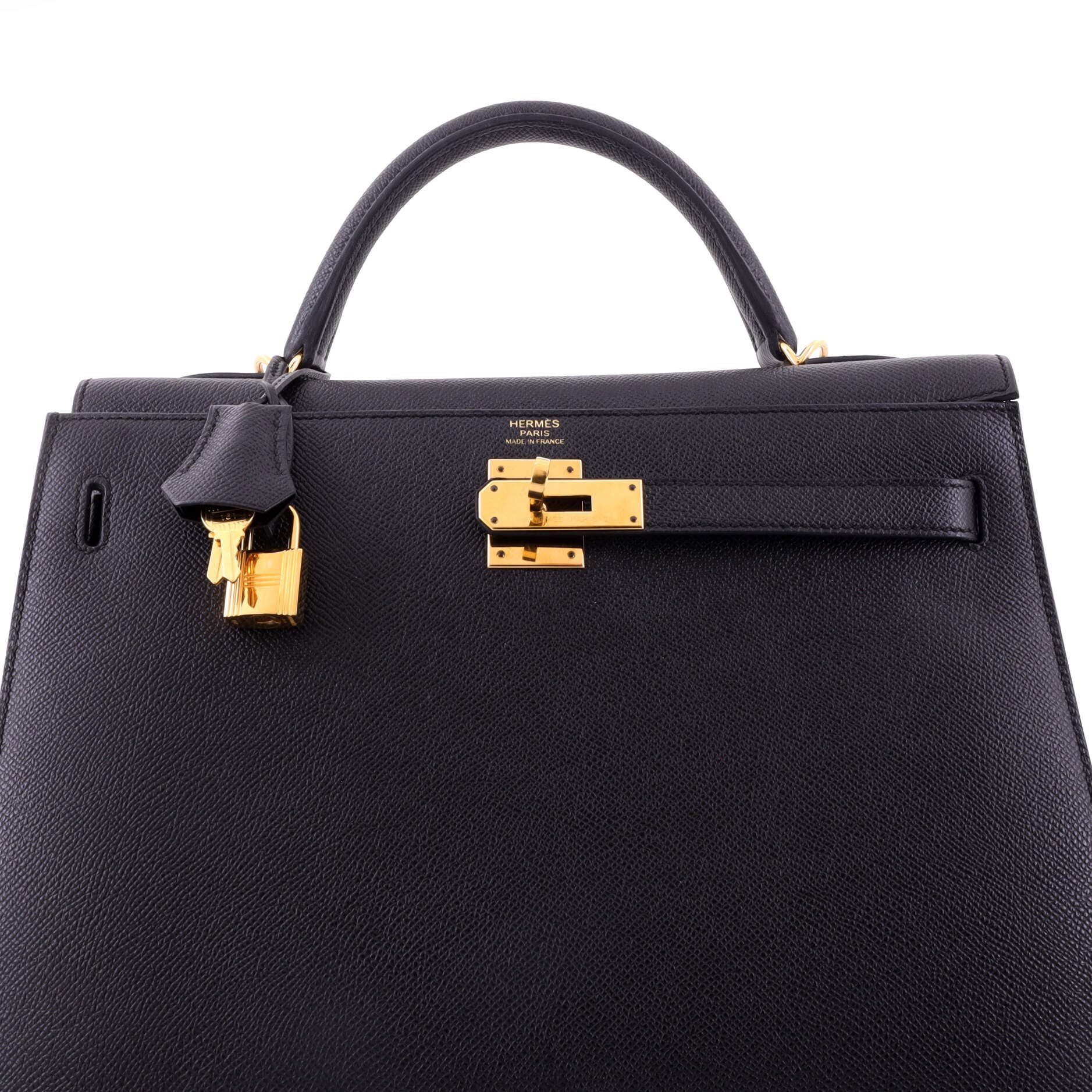 Kelly Handbag Black Epsom with Gold Hardware 32, Alternate, color, Black