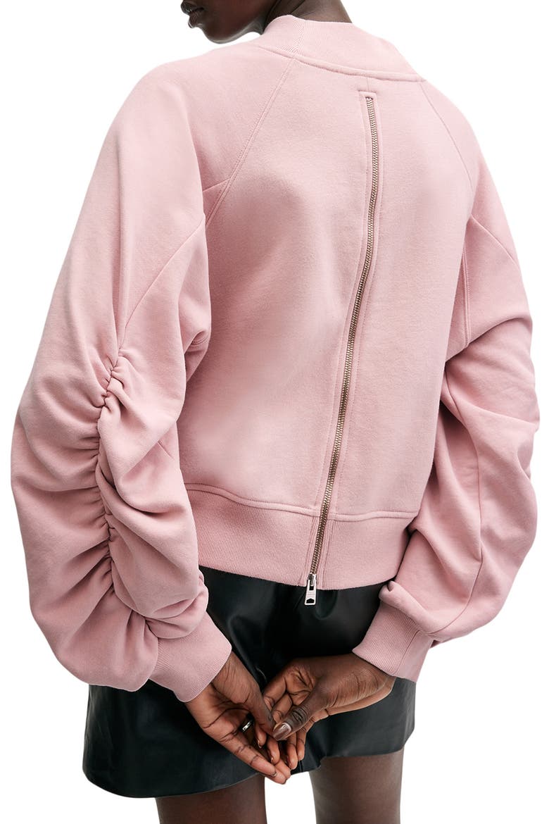 Dana Back Zip Mock Neck Sweatshirt, Alternate, color, DUSTY PINK ORCHID