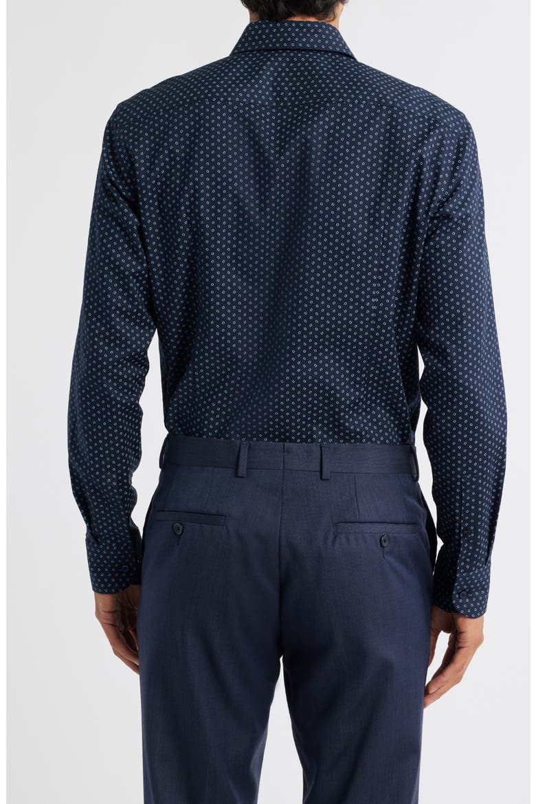 Hank Kent Slim Fit Stretch Cotton Dresss Shirt, Alternate, color, DARK BLUE