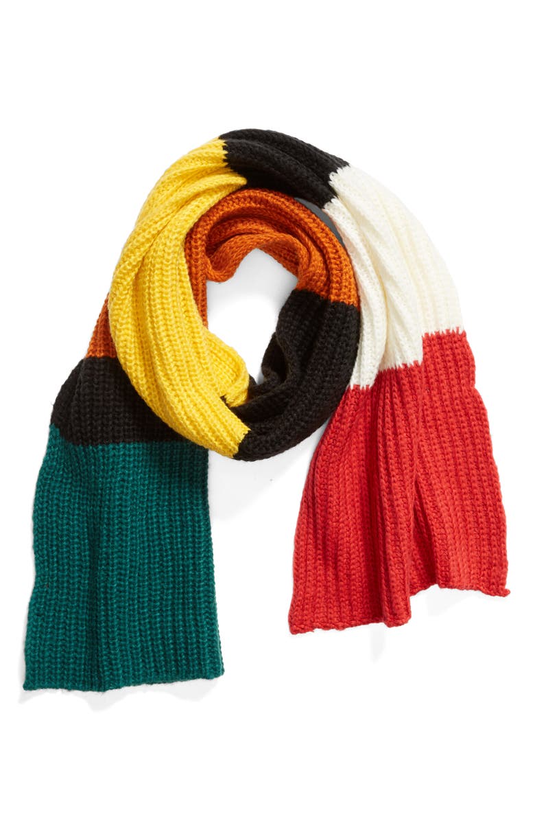 Trouvé Colorblock Chunky Knit Scarf, Alternate, color,