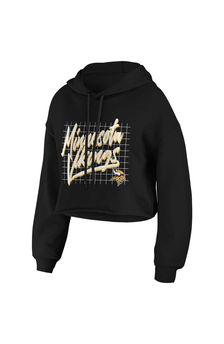 WEAR by Erin Andrews Women's WEAR by Erin Andrews Black Minnesota Vikings Domestic Cropped Pullover Hoodie, Alternate, color, Black