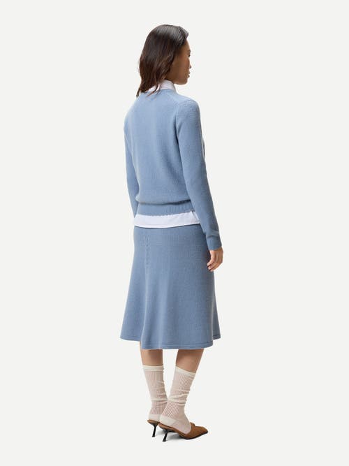 Gobi Cashmere A-line Cashmere Knitted Skirt In Blue