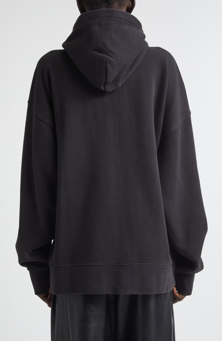 Vaquera Trompe l'Oeil Lingerie Oversize Full Zip Hoodie, Alternate, color, Washed Black