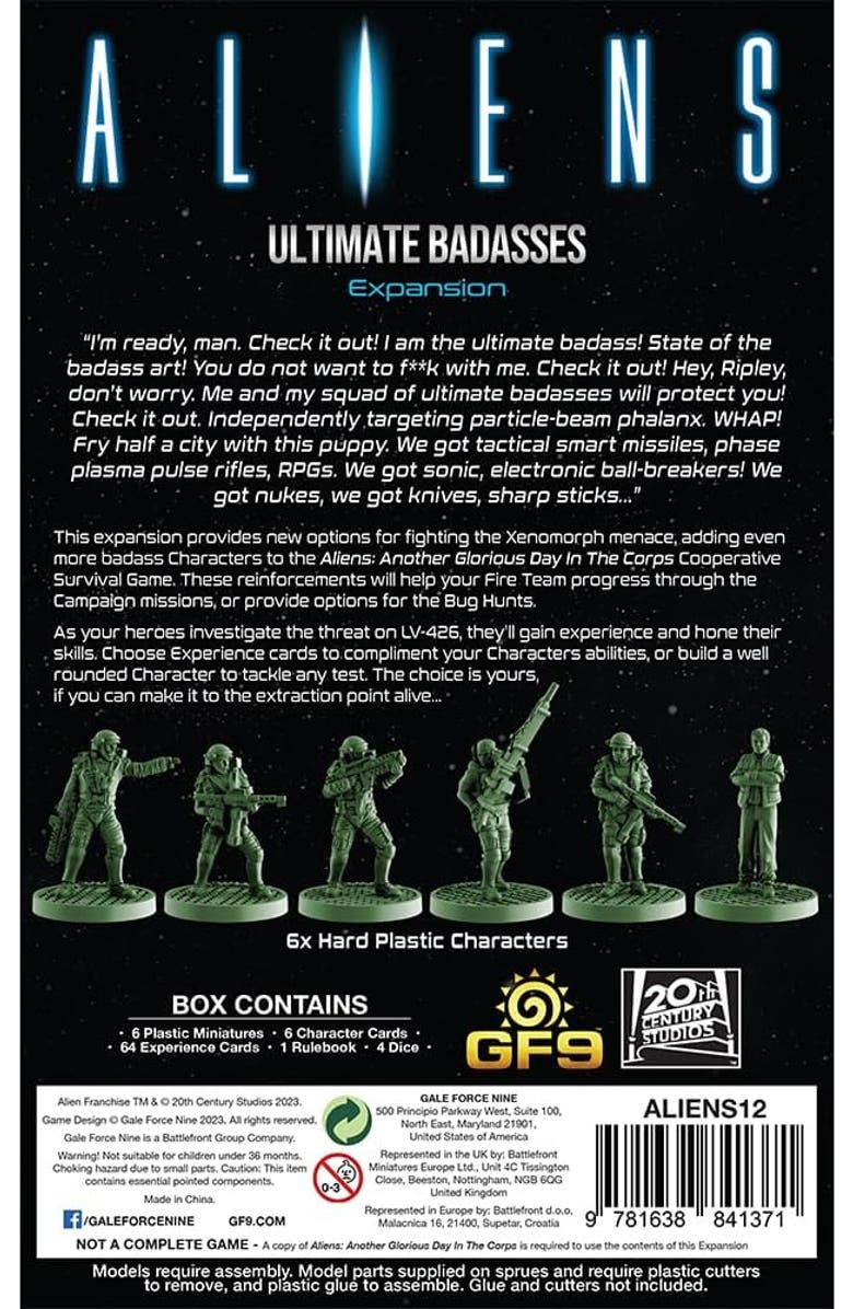Gale Force Nine Aliens "Ultimate Badassess" Expansion Updated Edition, Alternate, color, Multicolored