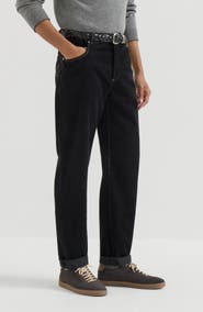 Brunello Cucinelli Garment-dyed five-pocket trousers in cotton narrow wale corduroy