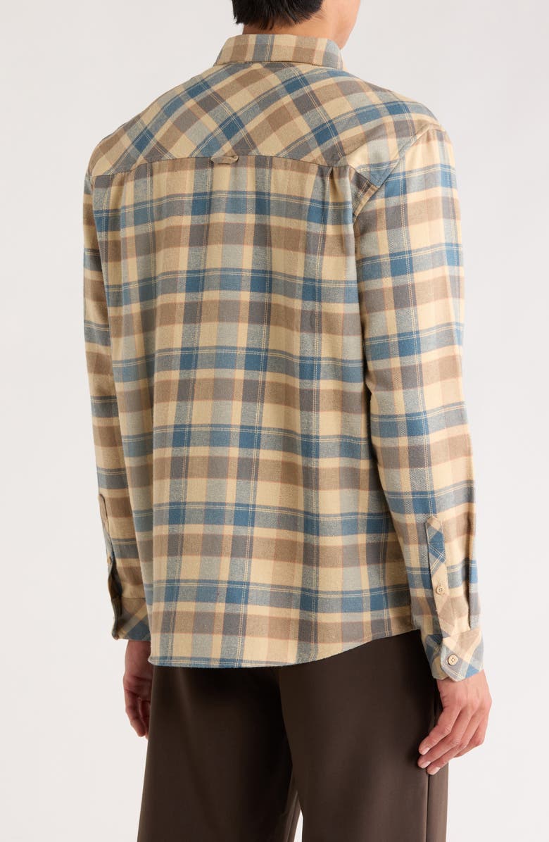 Hurley Plaid Flannel Button-Up Shirt, Alternate, color, Hazelnut