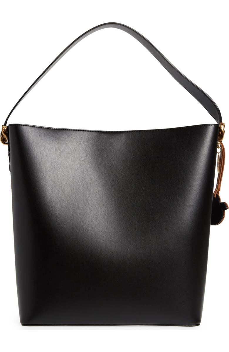 Stella McCartney Frayme Laced Faux Leather Tote, Alternate, color, Black