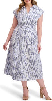 Kensie Embroidered Woven Midi Dress