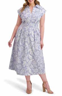 Kensie Embroidered Woven Midi Dress