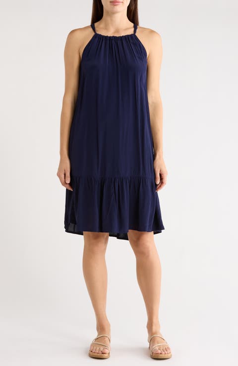 Calypso Tiered Crepe Minidress