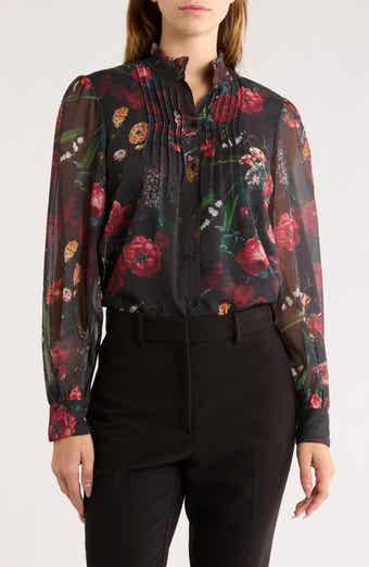 AREA STARS Ada Pleated Long Sleeve Top