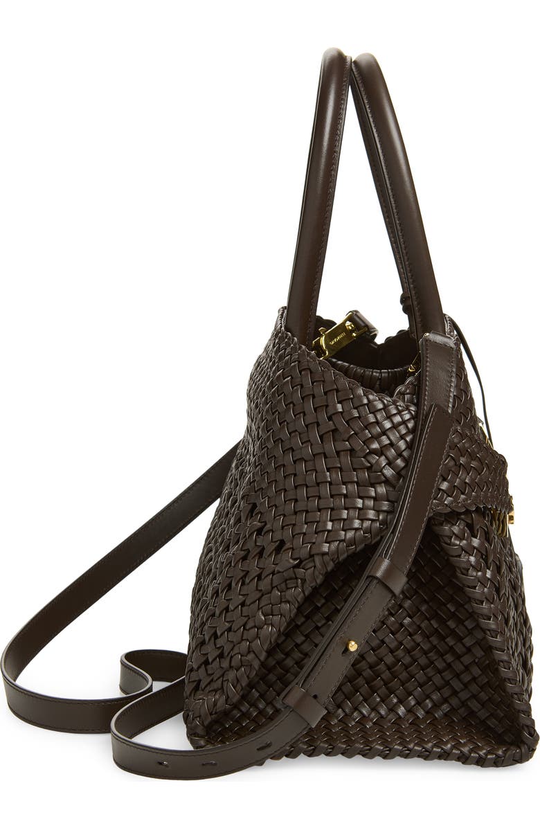 FERRAGAMO Small Hug Woven Leather Top Handle Bag, Alternate, color,