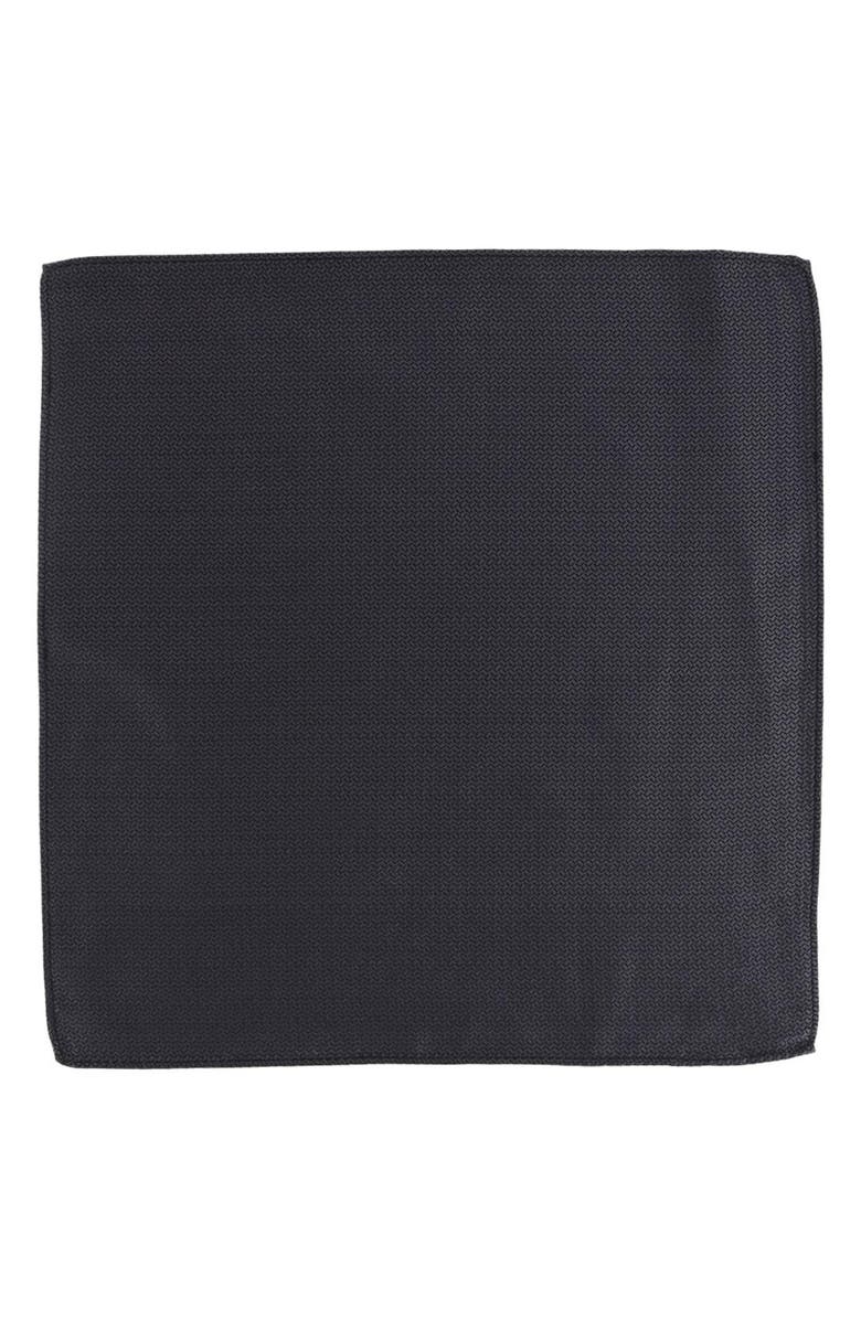 Trafalgar The Monte Bello Interlocked Silk Pocket Square, Alternate, color, Black