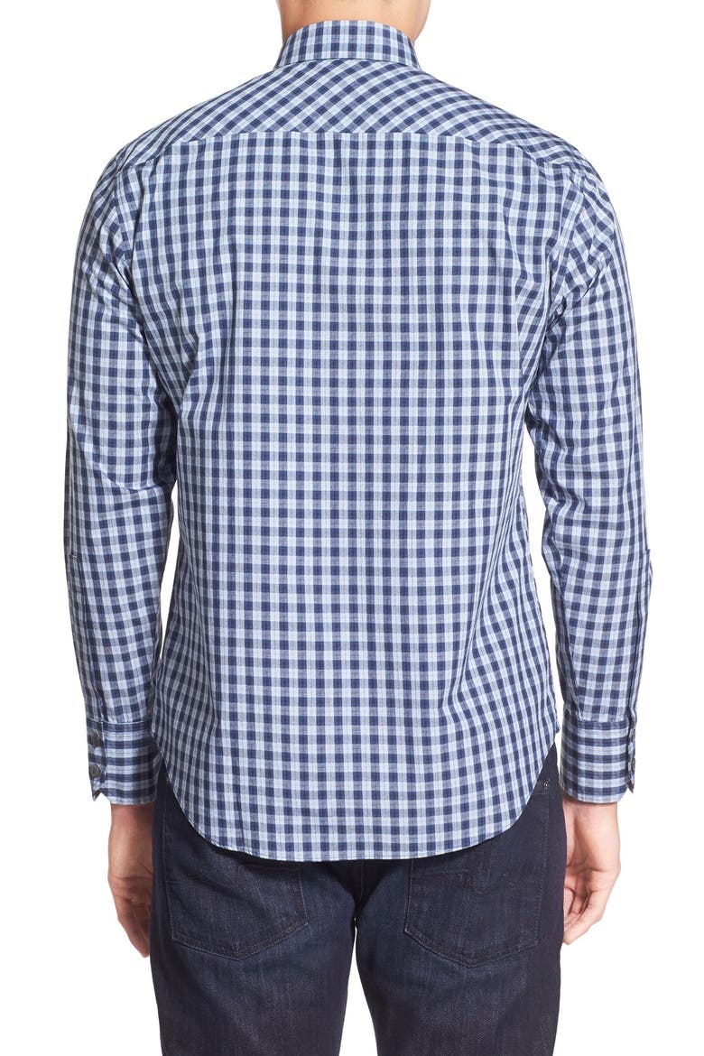 'Anthony' Trim Fit Check Sport Shirt, Alternate, color, NAVY