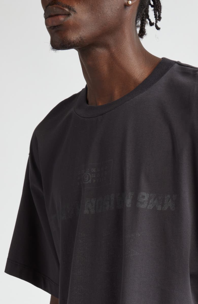 MM6 Maison Margiela Topaz Blue Cotton Graphic T-Shirt, Alternate, color, 