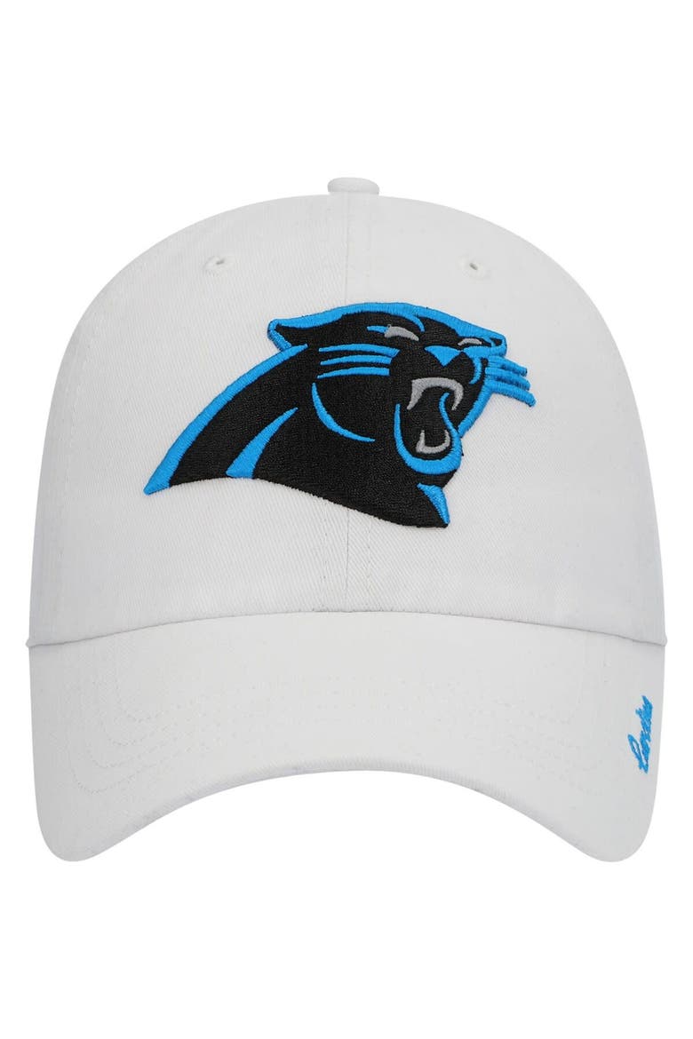 Women's '47 White Carolina Panthers Miata Clean Up Logo Adjustable Hat, Alternate, color, White