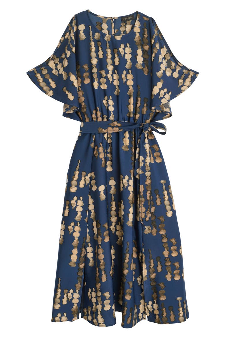 Abstract Print Cold Shoulder Midi Dress, Alternate, color, ECLIPSE MULTI