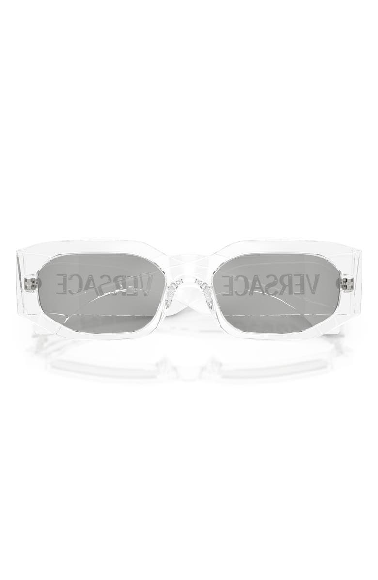 Versace 55mm Irregular Sunglasses, Alternate, color, Transparent
