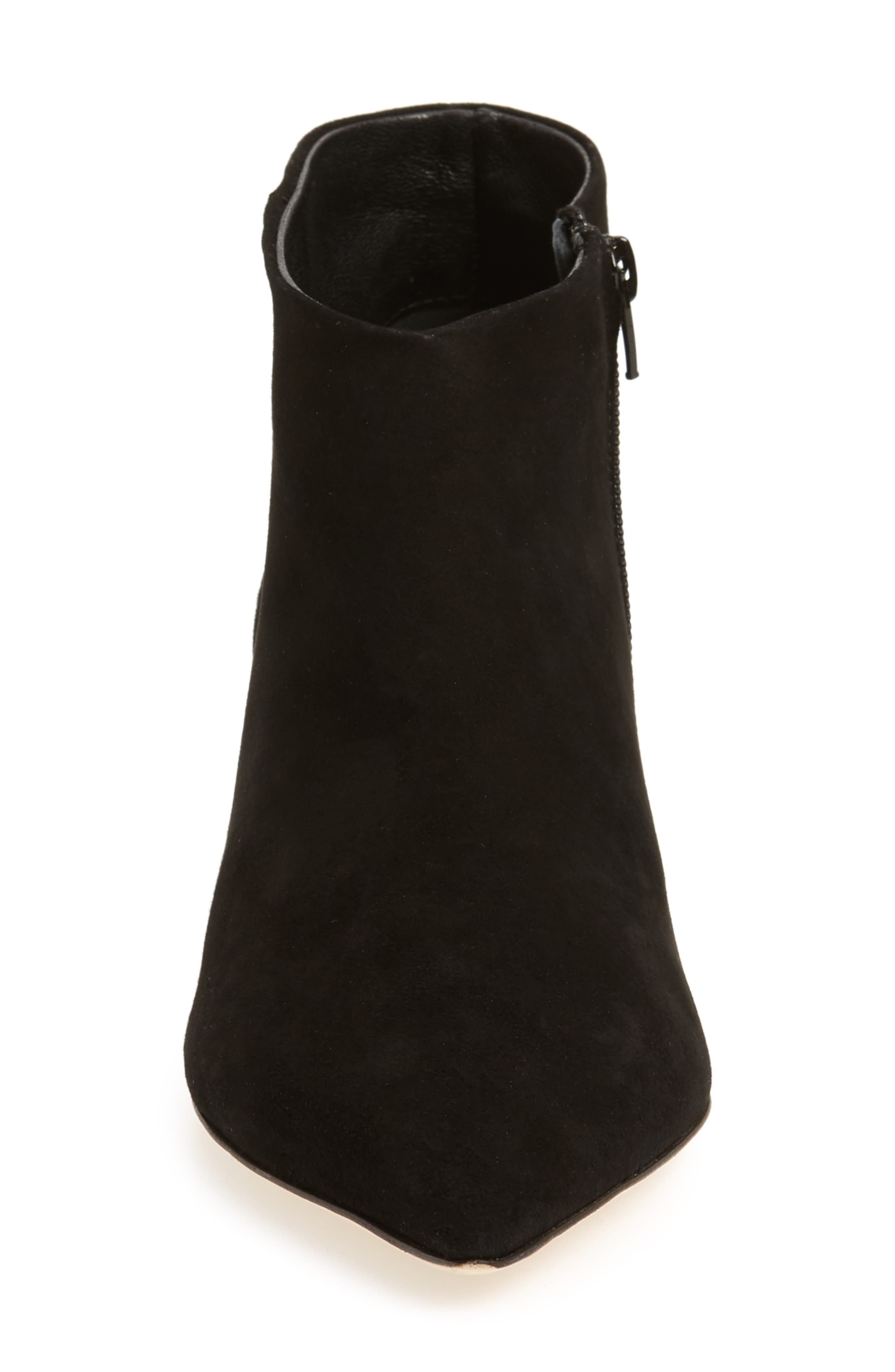 Butter Whistle Pointy Toe Bootie, Alternate, color, BLACK SUEDE