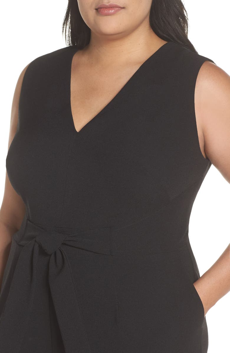 Vince Camuto Crepe Tie Front Wide Leg Jumpsuit, Alternate, color, 