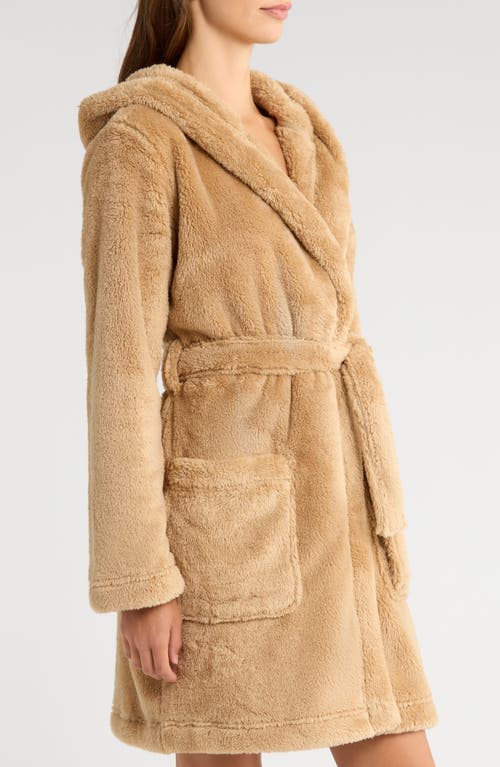 Ugg(r) Aarti Faux Shearling Hooded Robe In Brown
