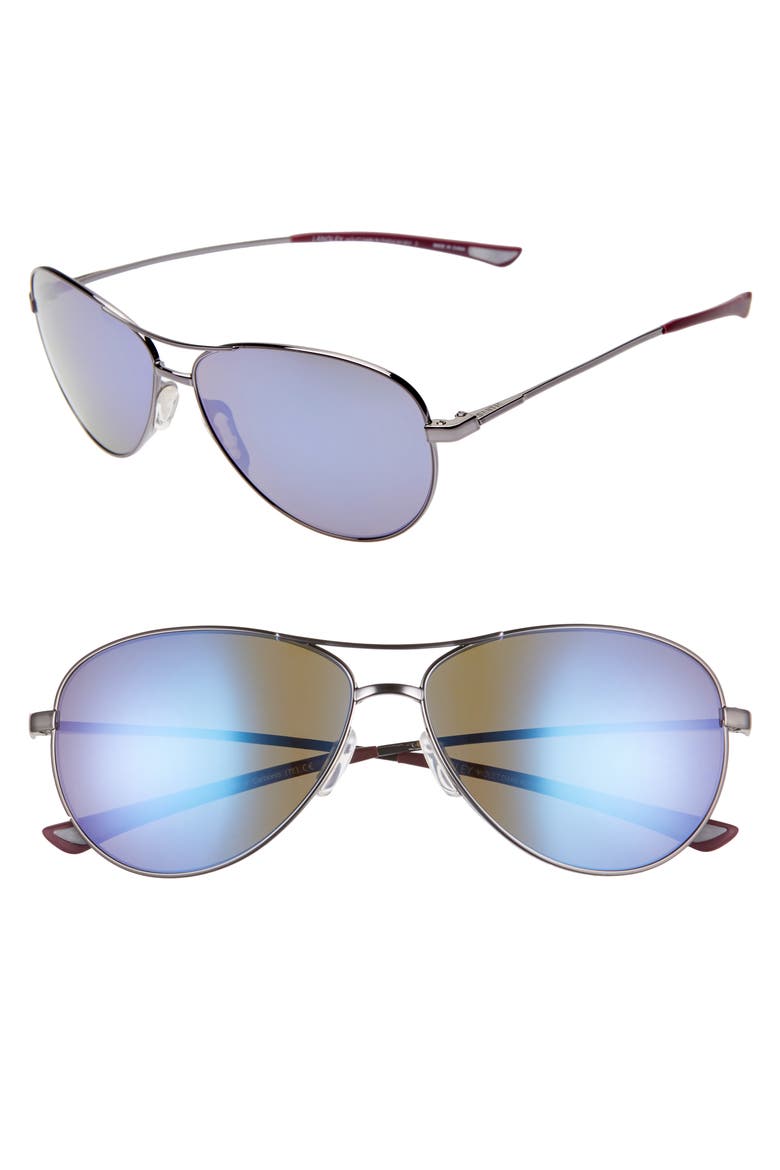 'Langley' 60mm Aviator Sunglasses, Main, color, RUTHENIUM/ VIOLET