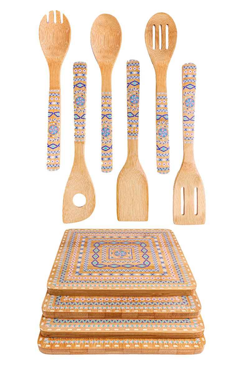 10-Piece Bamboo Utensil & Trivet Set, Main, color, BEIGE