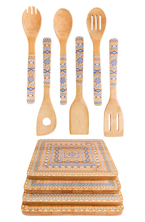 10-Piece Bamboo Utensil & Trivet Set